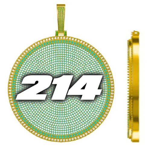 CUSTOM LETTER NECKLACE 3D BIG DISC sold by The GUU Shop