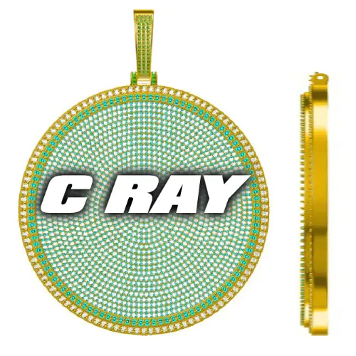 CUSTOM LETTER NECKLACE 3D BIG DISC sold by The GUU Shop