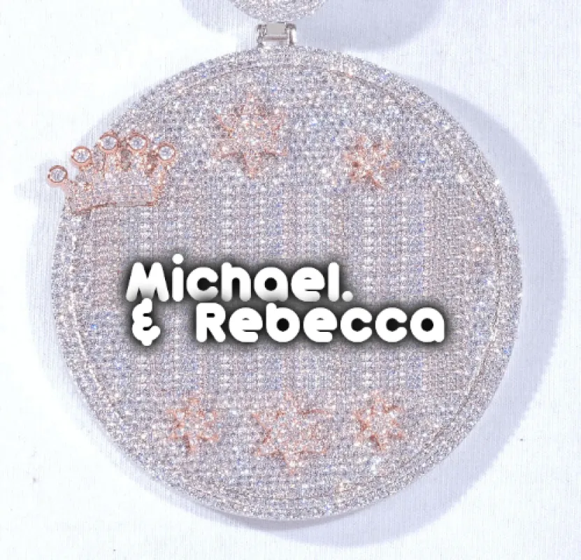 CUSTOM LETTER NECKLACE 3D BIG CROWN DISC sold by The GUU Shop