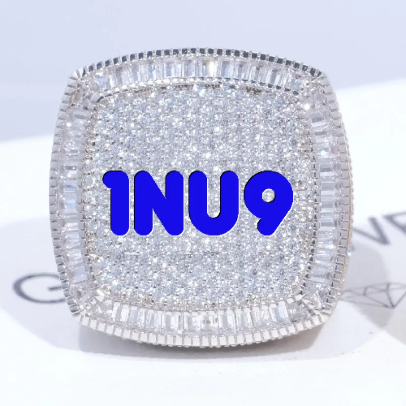 CUSTOM LETTER 3D ICED RING sold by The GUU Shop