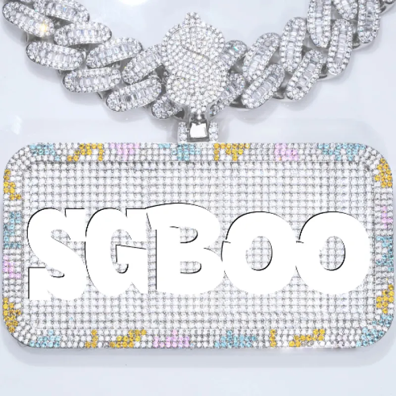 CUSTOM LETTER NECKLACE 3D COLORFUL SQUARE sold by The GUU Shop