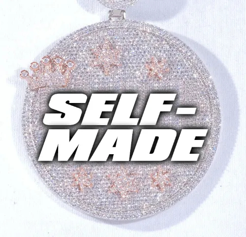 CUSTOM LETTER NECKLACE 3D BIG CROWN DISC sold by The GUU Shop