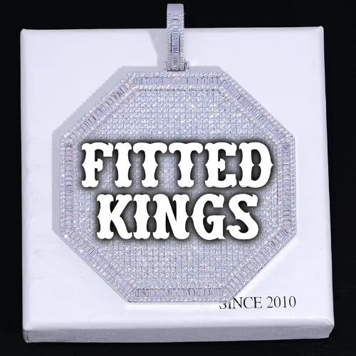 CUSTOM LETTER NECKLACE 3D BIG OCTAGON sold by The GUU Shop