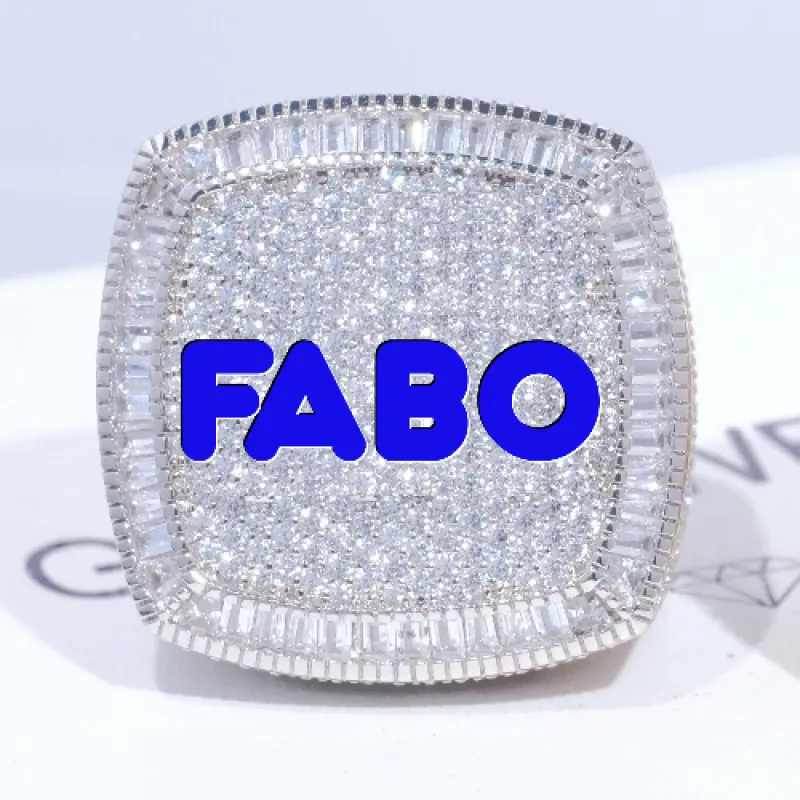 CUSTOM LETTER 3D ICED RING sold by The GUU Shop