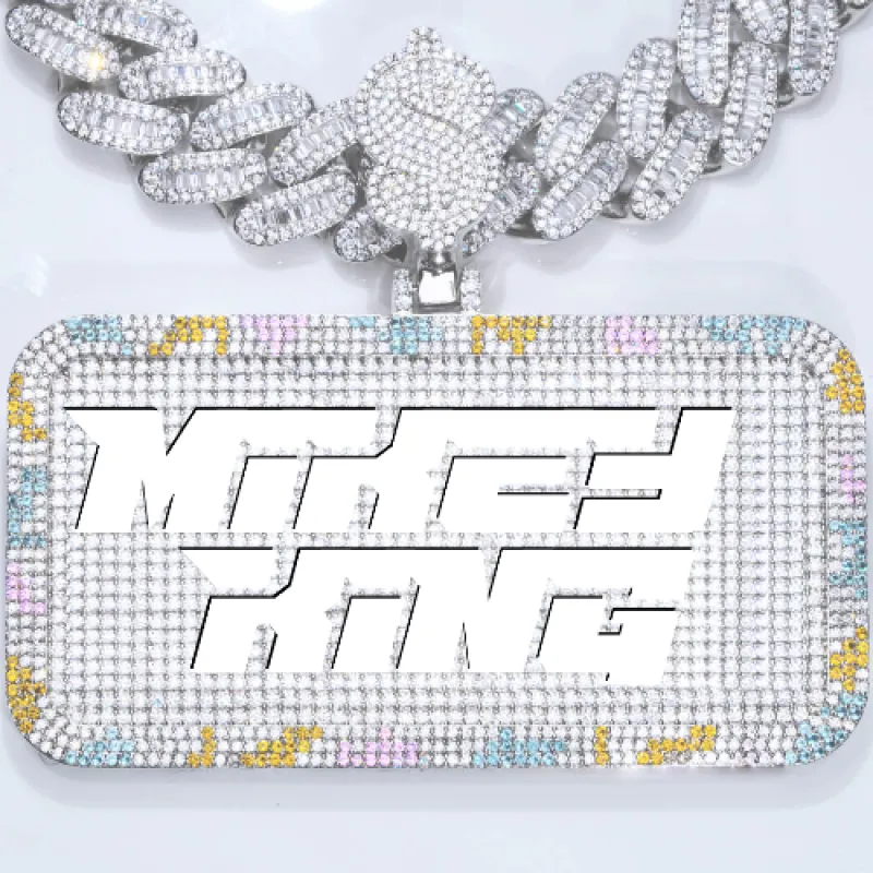 CUSTOM LETTER NECKLACE 3D COLORFUL SQUARE sold by The GUU Shop