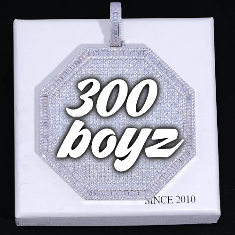 CUSTOM LETTER NECKLACE 3D BIG OCTAGON sold by The GUU Shop