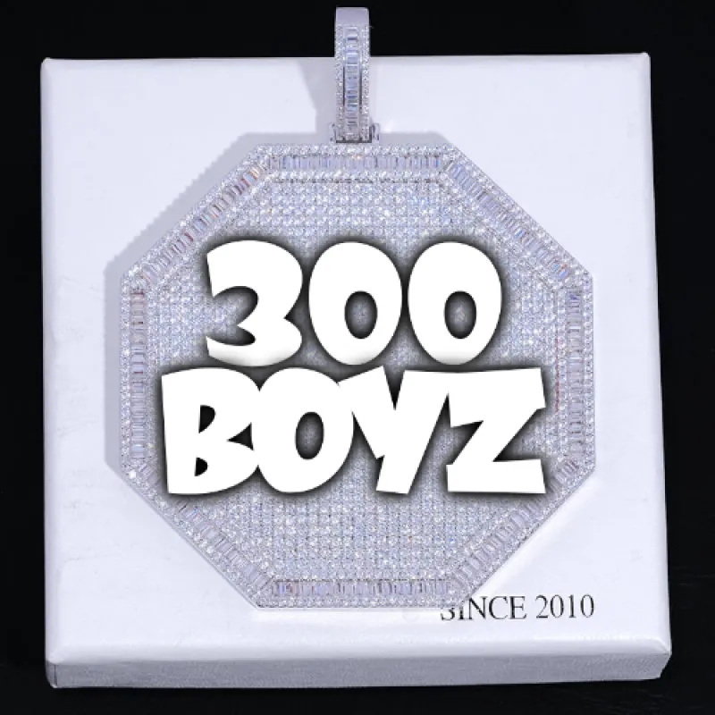 CUSTOM LETTER NECKLACE 3D BIG OCTAGON sold by The GUU Shop