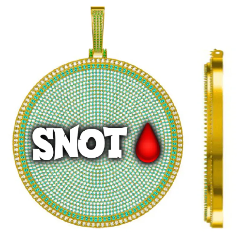 CUSTOM LETTER NECKLACE 3D BIG DISC sold by The GUU Shop