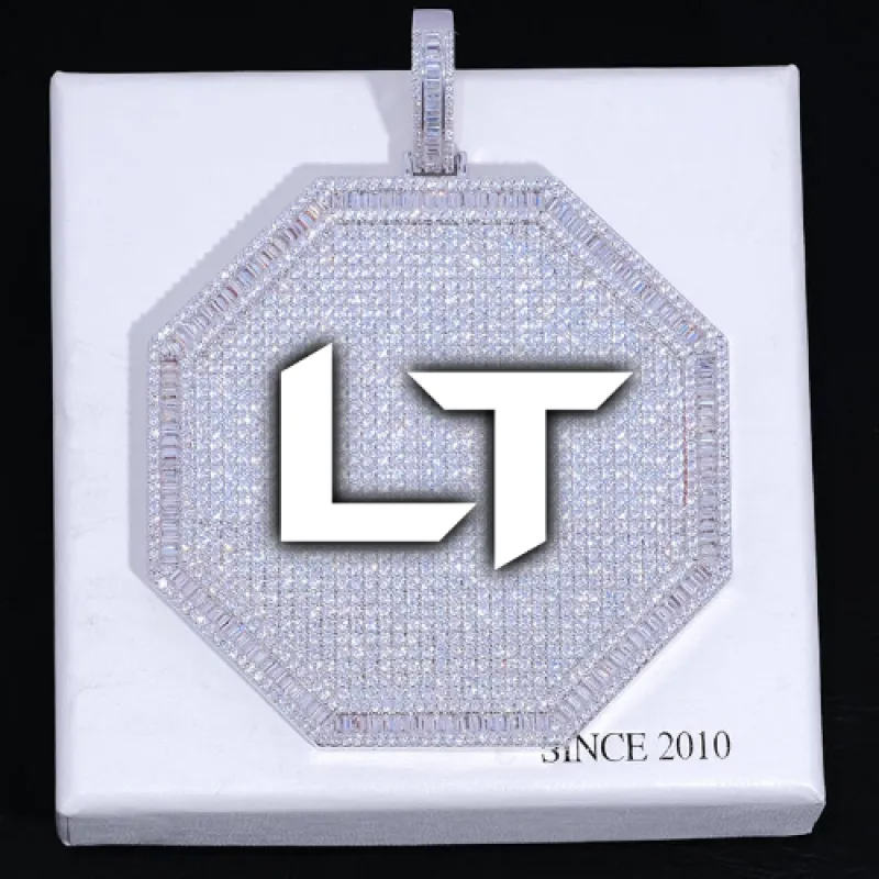CUSTOM LETTER NECKLACE 3D BIG OCTAGON sold by The GUU Shop