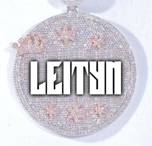 CUSTOM LETTER NECKLACE 3D BIG CROWN DISC sold by The GUU Shop