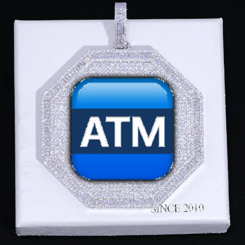 CUSTOM LETTER NECKLACE 3D BIG OCTAGON sold by The GUU Shop