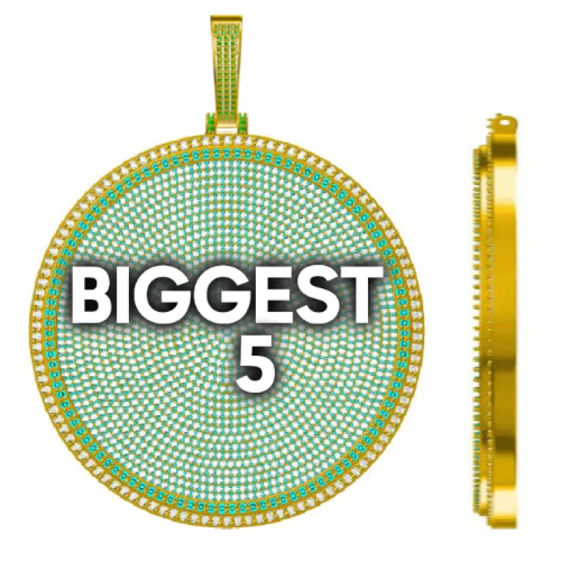 CUSTOM LETTER NECKLACE 3D BIG DISC sold by The GUU Shop