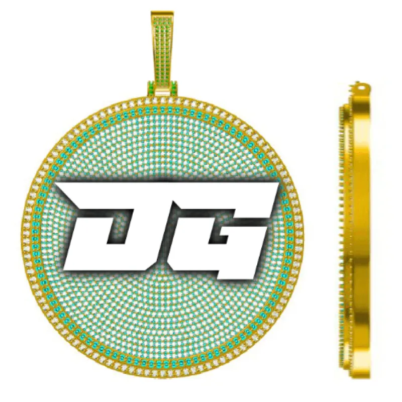 CUSTOM LETTER NECKLACE 3D BIG DISC sold by The GUU Shop