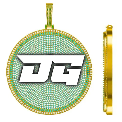 CUSTOM LETTER NECKLACE 3D BIG DISC sold by The GUU Shop