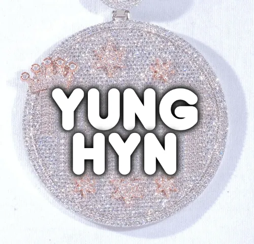 CUSTOM LETTER NECKLACE 3D BIG CROWN DISC sold by The GUU Shop