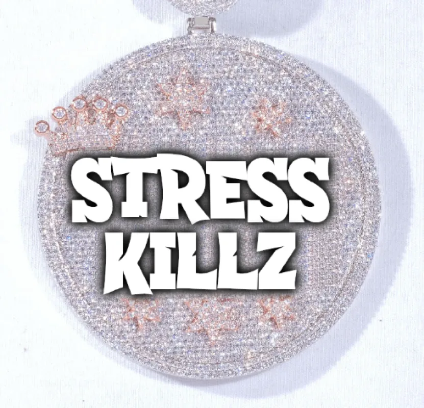 CUSTOM LETTER NECKLACE 3D BIG CROWN DISC sold by The GUU Shop