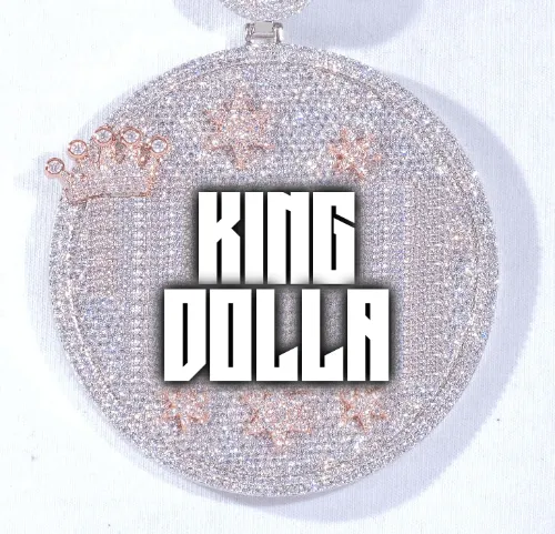 CUSTOM LETTER NECKLACE 3D BIG CROWN DISC sold by The GUU Shop