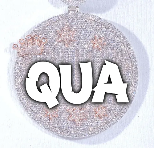 CUSTOM LETTER NECKLACE 3D BIG CROWN DISC sold by The GUU Shop