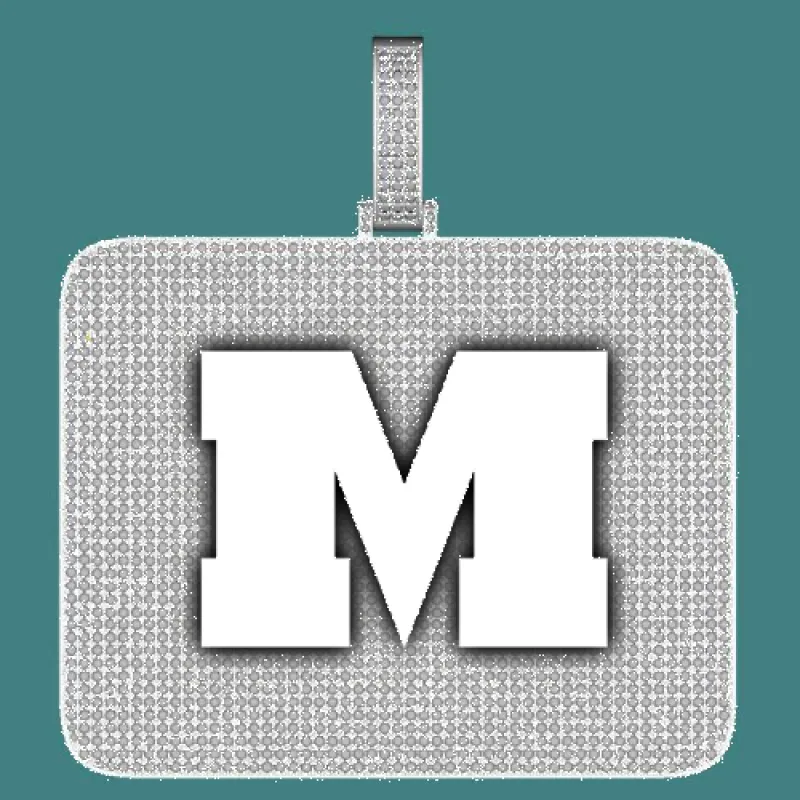 CUSTOM LETTER NECKLACE 3D BIG SQUARE sold by The GUU Shop
