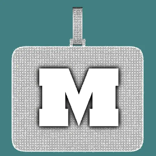 CUSTOM LETTER NECKLACE 3D BIG SQUARE sold by The GUU Shop