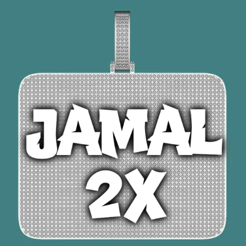 CUSTOM LETTER NECKLACE 3D BIG SQUARE sold by The GUU Shop