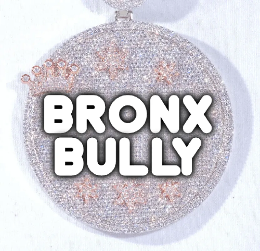 CUSTOM LETTER NECKLACE 3D BIG CROWN DISC sold by The GUU Shop