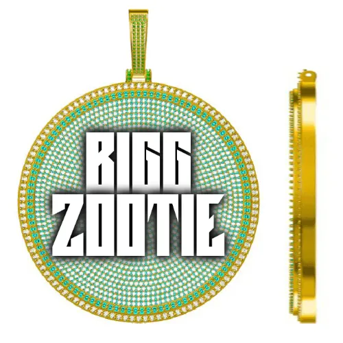 CUSTOM LETTER NECKLACE 3D BIG DISC sold by The GUU Shop