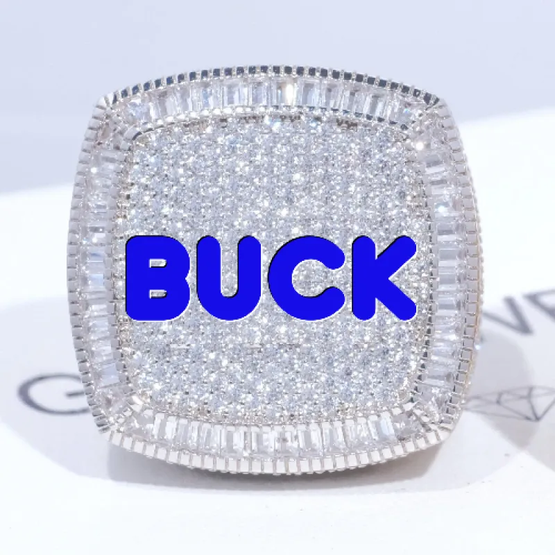 CUSTOM LETTER 3D ICED RING sold by The GUU Shop