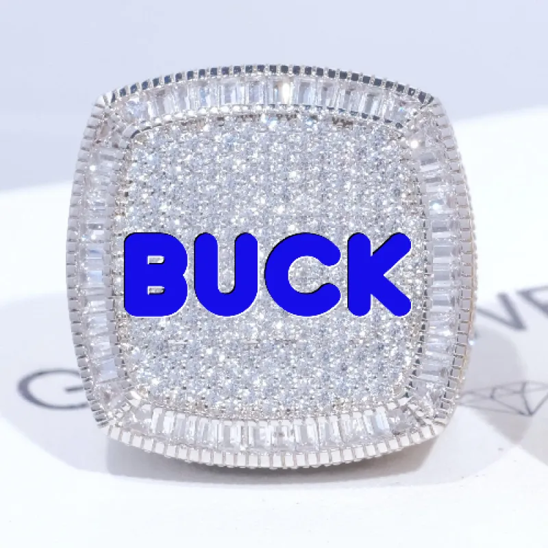 CUSTOM LETTER 3D ICED RING sold by The GUU Shop