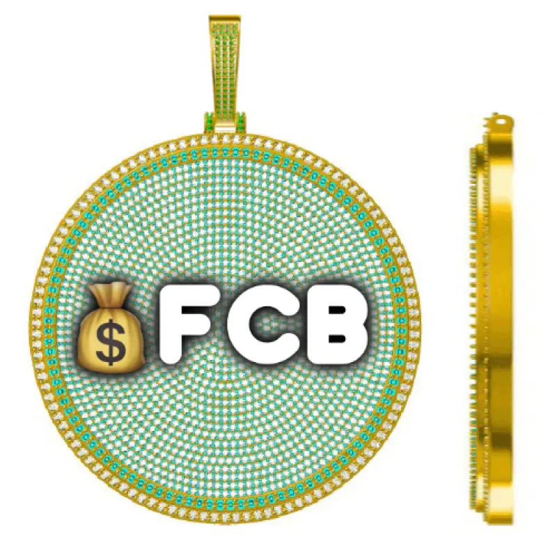 CUSTOM LETTER NECKLACE 3D BIG DISC sold by The GUU Shop