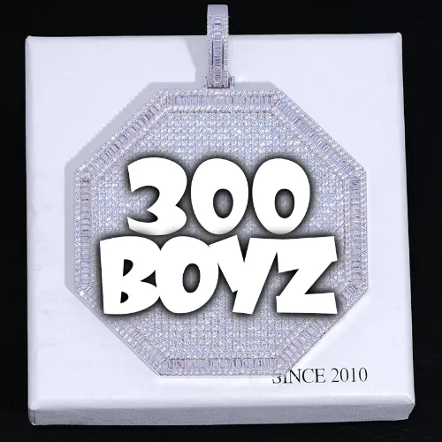 CUSTOM LETTER NECKLACE 3D BIG OCTAGON sold by The GUU Shop