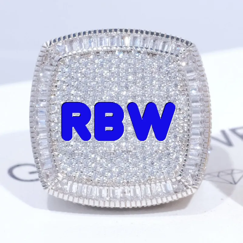 CUSTOM LETTER 3D ICED RING sold by The GUU Shop