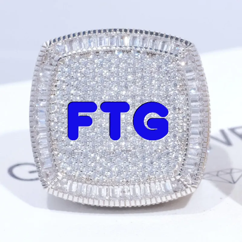 CUSTOM LETTER 3D ICED RING sold by The GUU Shop