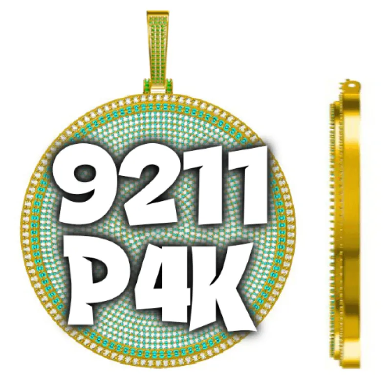 CUSTOM LETTER NECKLACE 3D BIG DISC sold by The GUU Shop