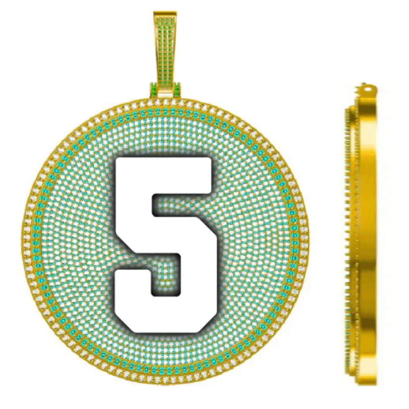 CUSTOM LETTER NECKLACE 3D BIG DISC sold by The GUU Shop