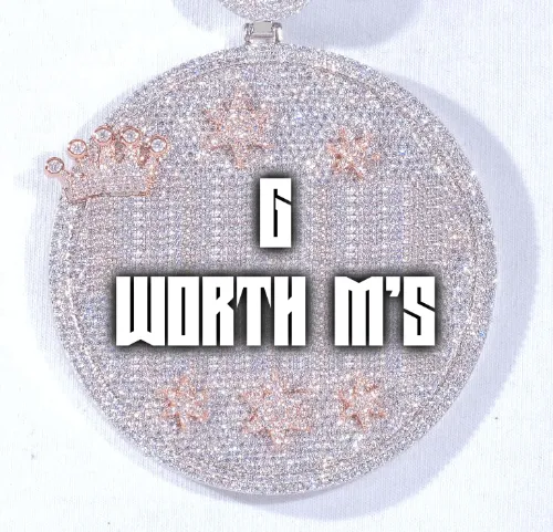 CUSTOM LETTER NECKLACE 3D BIG CROWN DISC sold by The GUU Shop