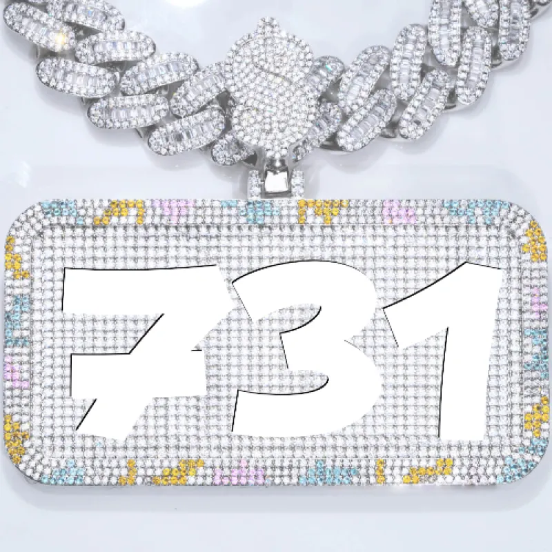 CUSTOM LETTER NECKLACE 3D COLORFUL SQUARE sold by The GUU Shop