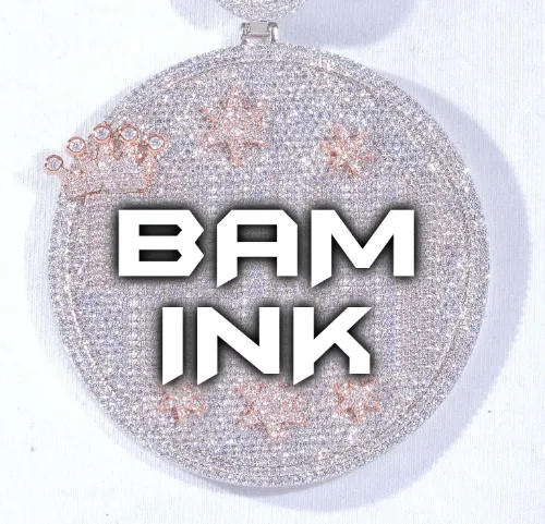 CUSTOM LETTER NECKLACE 3D BIG CROWN DISC sold by The GUU Shop