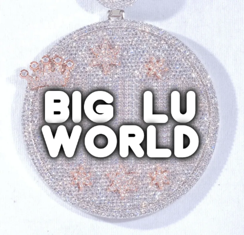 CUSTOM LETTER NECKLACE 3D BIG CROWN DISC sold by The GUU Shop