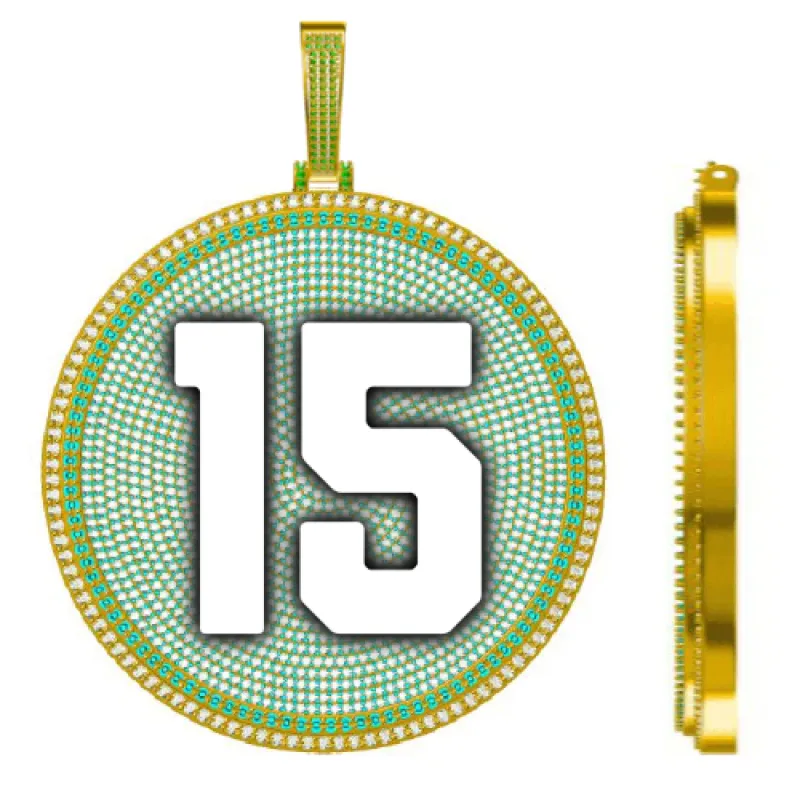 CUSTOM LETTER NECKLACE 3D BIG DISC sold by The GUU Shop