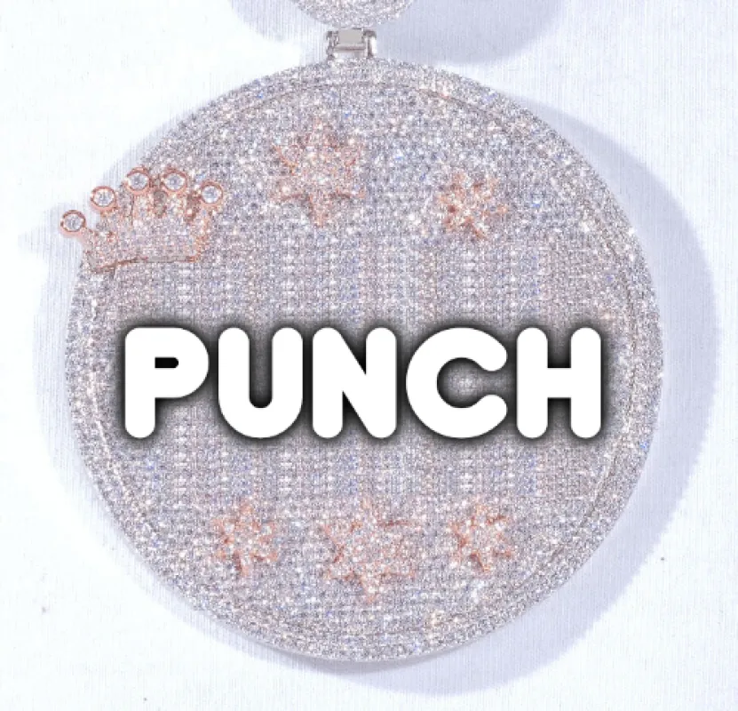 CUSTOM LETTER NECKLACE 3D BIG CROWN DISC sold by The GUU Shop