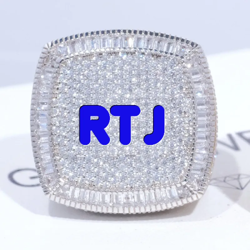 CUSTOM LETTER 3D ICED RING sold by The GUU Shop