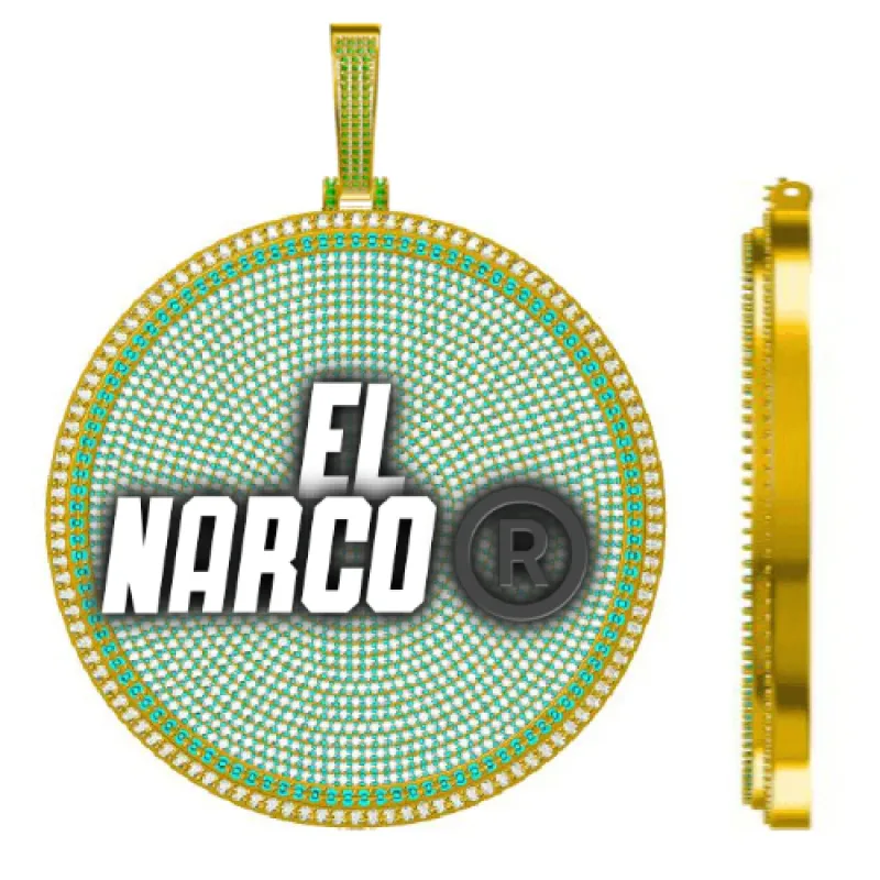 CUSTOM LETTER NECKLACE 3D BIG DISC sold by The GUU Shop