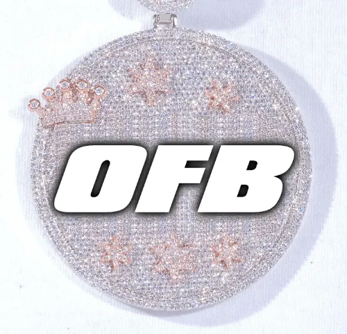 CUSTOM LETTER NECKLACE 3D BIG CROWN DISC sold by The GUU Shop