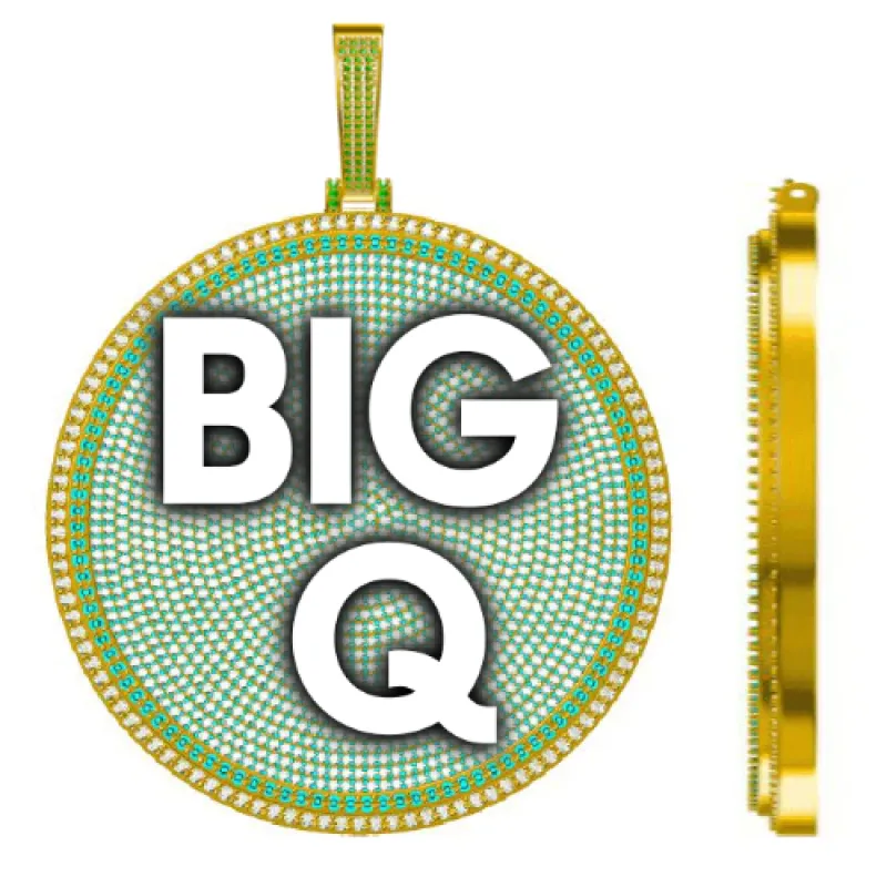 CUSTOM LETTER NECKLACE 3D BIG DISC made by The GUU Shop