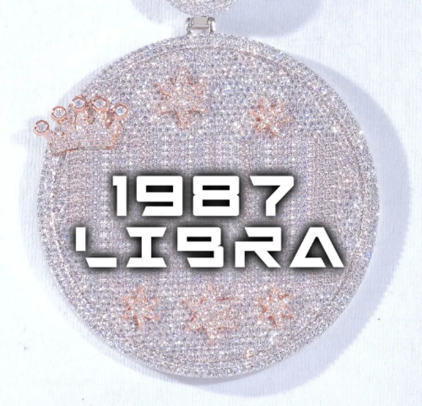 CUSTOM LETTER NECKLACE 3D BIG CROWN DISC sold by The GUU Shop