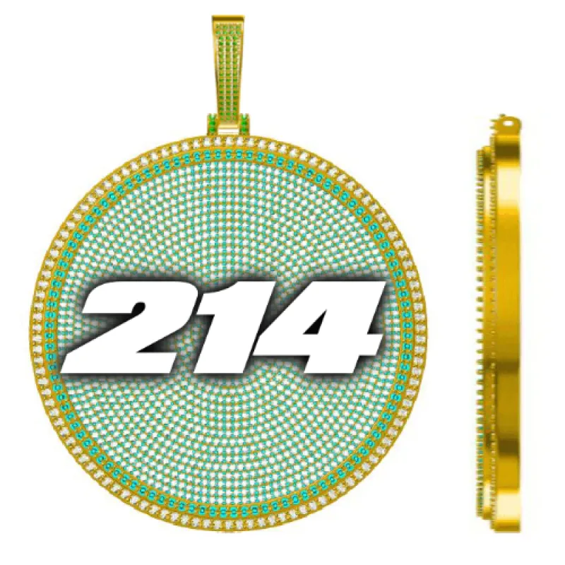 CUSTOM LETTER NECKLACE 3D BIG DISC sold by The GUU Shop