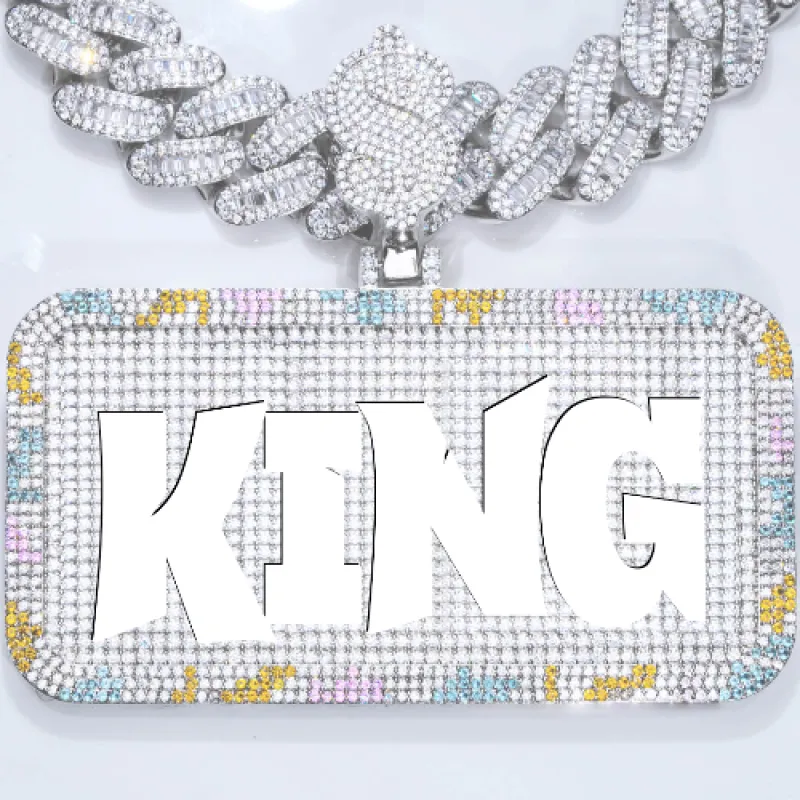 CUSTOM LETTER NECKLACE 3D COLORFUL SQUARE sold by The GUU Shop