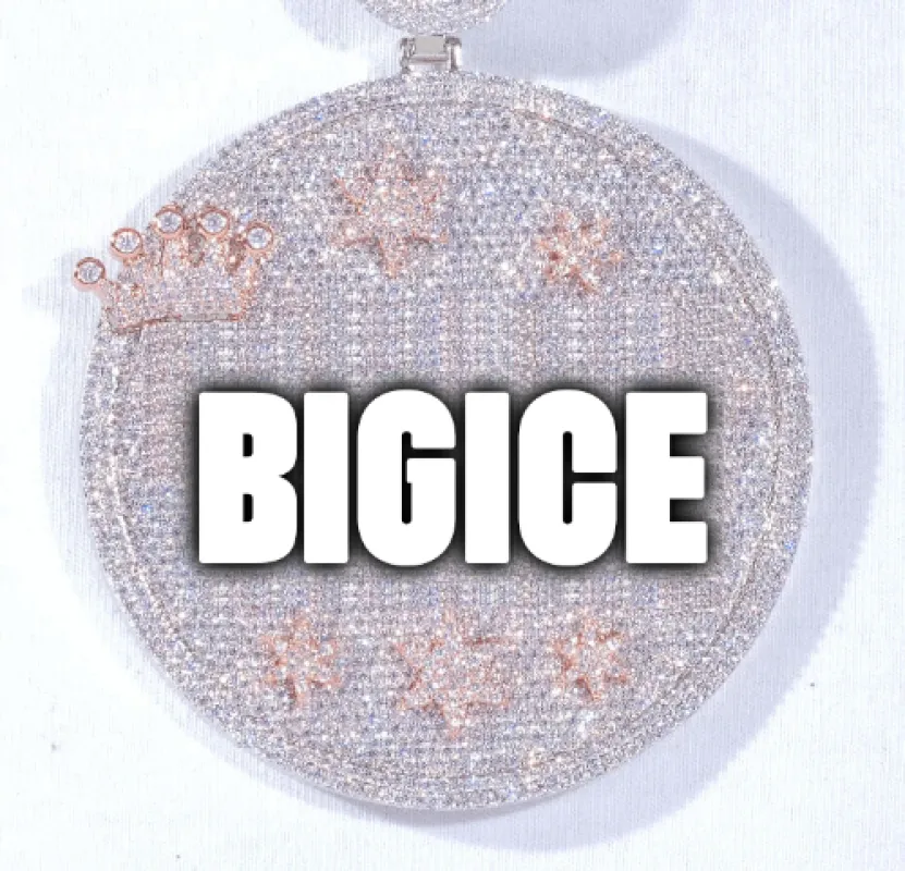 CUSTOM LETTER NECKLACE 3D BIG CROWN DISC sold by The GUU Shop