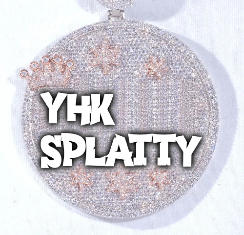 CUSTOM LETTER NECKLACE 3D BIG CROWN DISC sold by The GUU Shop